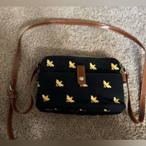Modcloth Crossbody Bag with Gold Bee Pattern